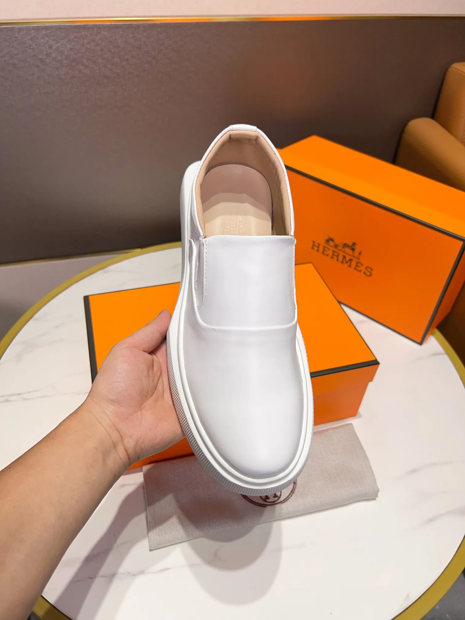 P460🧨【HERMES】Hermès - high-end quality, original order🔍🔍new product in men's counter, upper imported from Italy cowhide, sheepskin lining, sole: original factory special sole, exclusive movable molded sole super comfortable, original factory follow-up goods -Super high quality control·Fine workmanship: highlighted (high-end·nobility·grade) -Size: 38-44 (45 can be customized)·